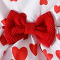 thumbnail image 5 of BRGZLK Girls Ruffle Long Sleeve Dress Cute Round Neck Heart Printed Bow Cotton Cardigan Set Spring Autumn Clothes Outfits with Headband Red 18-24 Months, 5 of 5