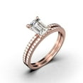 thumbnail image 3 of Art deco 2.00 Carat Emerald Cut Diamond Moissanite Engagement Ring Set, Wedding Ring in 10k Solid Rose Gold, Feminine Gift, Promise Ring, Anniversary Gift, 3 of 4