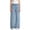 A143 Light Blue, variant on Kids Girls Wide Leg Jeans Denim Elastic Waist Floral Embroidered Loose Trousers for Casual School Daily Outfits, 6Y-13Y
