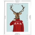 thumbnail image 5 of Art.com Deer in Ski Sweater Art Print by Fab Funky, White Frame Wall Art, 23" x 29", 5 of 5