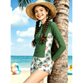 thumbnail image 6 of Lanbubble Girl Swimsuit for Teens 2 Piece Long Sleeve Rash Guard Bathing Suits Padded Girls Swimwear 11-16Y, 6 of 9