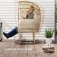 thumbnail image 4 of Outsunny Wicker Outdoor Rocking Chair, Oversized Egg Chair with Cushion, 4 of 10