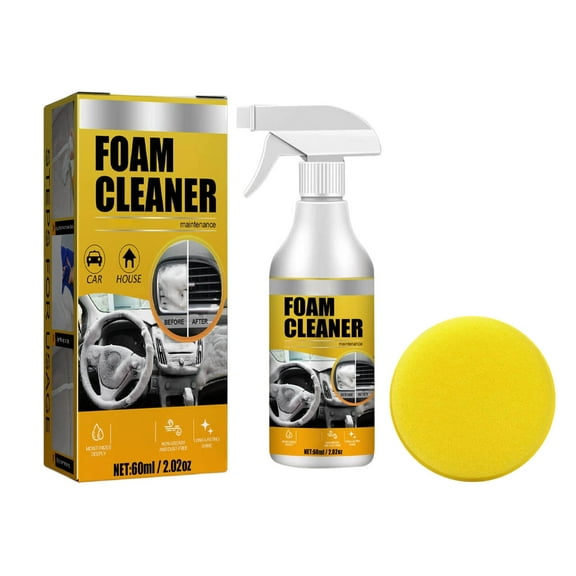 SNGMN Car Interior Cleaner - 60ml Multi-Purpose Foam Cleaner for Deep Cleaning Upholstery, Seats & Surfaces, Waterless Formula with Fresh Scent
