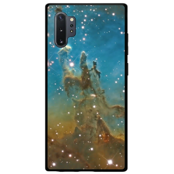 DistinctInk Case for Samsung Galaxy Note 10 PLUS (6.8" Screen) - Custom Ultra Slim Thin Hard Black Plastic Cover - Eagle Nebula Blue Green - Show Your Love of Astronomy