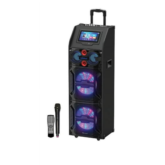 Supersonic Bluetooth Corded Electric Pro-Karaoke Speaker with Microphone and Remote Control, Black