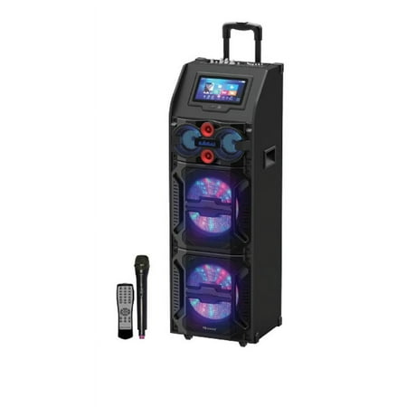supersonic bluetooth corded electric pro-karaoke speaker with microphone and remote control  black