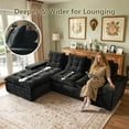 thumbnail image 6 of Ovios 106.3" Modern Sectional Sofa with Chaise, No Assembly Required L-Shaped Couch, Deep Seat Cloud Sofa with Tufted Cushions for Living Room, Black(Left Facing Chaise), 6 of 10