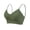 Green, variant on Wireless Bra for Women, V-Neck Ribbed Tube Top with Thin Straps, Seamless Bandeau for Daily Wear and Layering, Nylon Spandex Blend
