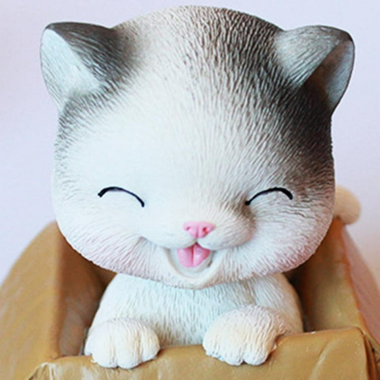 Cat Car Dashboard Decoration, Bobble Head Cat Ornament, Resin Shaking Head  Cat Figurines Toy Auto Interior Decoration Home Office Desktop Decor, Cat