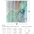 thumbnail image 7 of Abstract Marble Shower Curtain, Blue Green Jade Texture Gold Stripes Ombre Watercolor Paint Bath Curtain, Modern Ink Art Decor, 72x72, 7 of 7