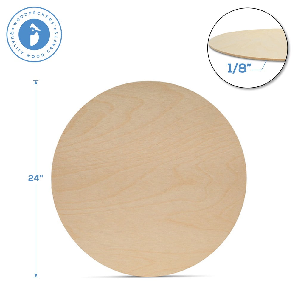 Clock Making 2 x  Large Birch Wood Round Disc's  24-25cm x 3mm with 8mm Hole 