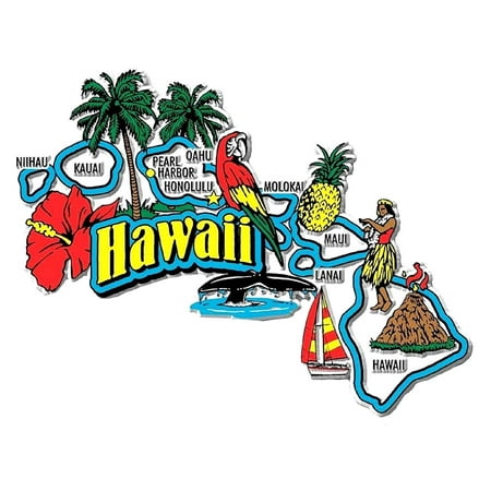 Hawaii Jumbo State Map Fridge Magnet