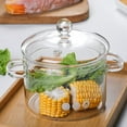thumbnail image 1 of 1500ml High Boron Silicate Glass Cooking Pot with Double Handles - Induction Cooker Compatible, Thickened Transparent Design for Home Use, Ideal for Soup, & Simmering, Clear Heat-Resistant Cookware, 1 of 5