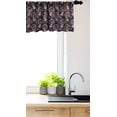 thumbnail image 2 of Ambesonne Halloween Valance Pack of 2, Three-Eyed Zombie Cats, 42"X18", Ruby and Dark Sky Blue, 2 of 3
