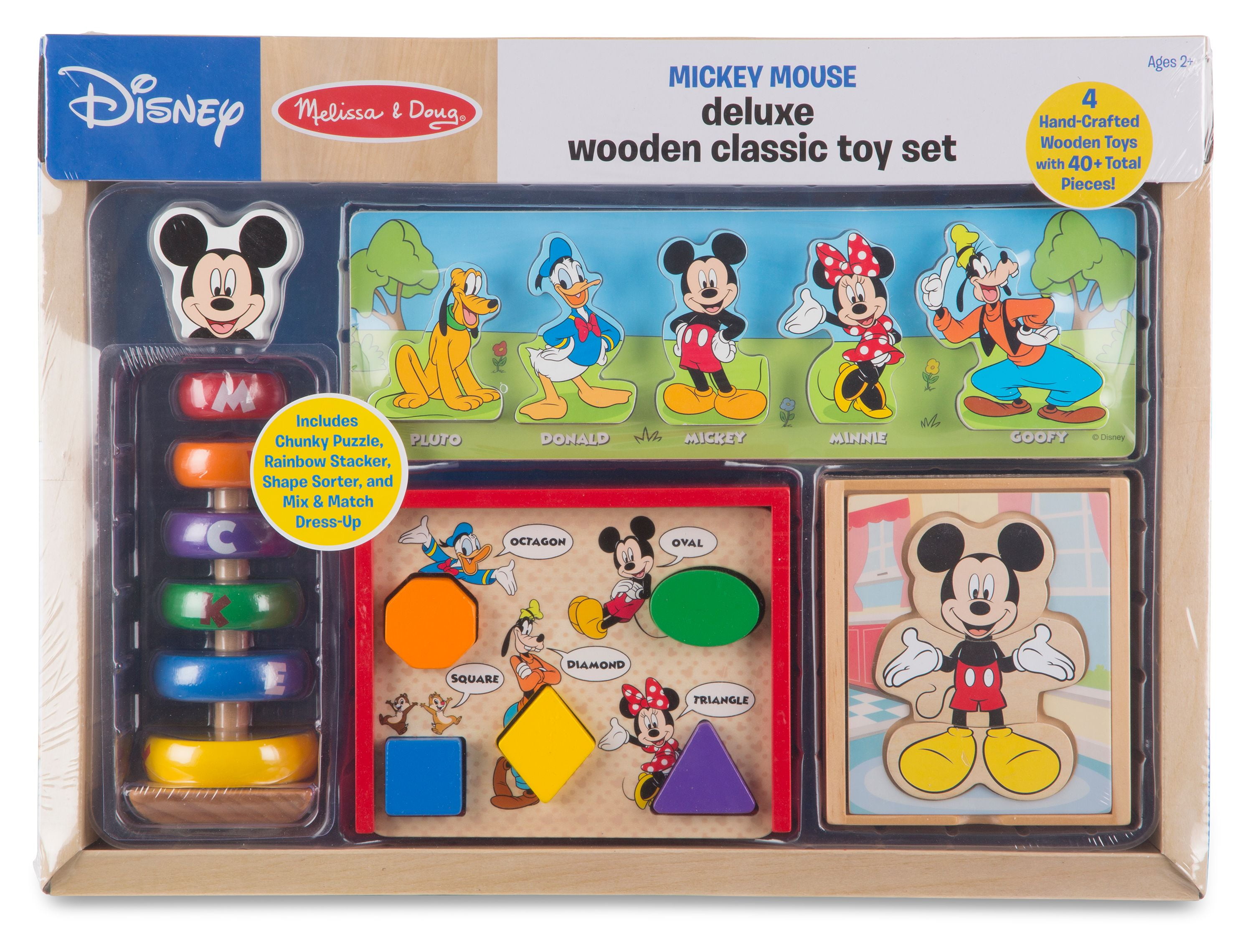 Melissa And Doug Mickey Mouse Clubhouse Deluxe Wooden Vehicles Set