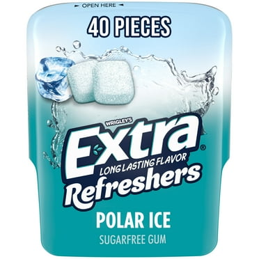 Extra Refreshers Polar Ice Sugar Free Chewing Gum - 40 Pieces Bottle