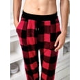 thumbnail image 4 of Men Buffalo Plaid Print Drawstring Waist Pajama Pants, 4 of 4