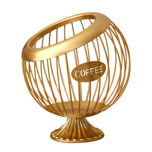 Organizador de cápsulas de café, cesta para cápsulas de café, mostrador de cocina y hotel. Oro