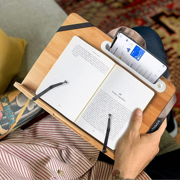Le support de livre ergonomique Samoussin pour lire au lit - aricomagic