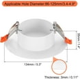 thumbnail image 2 of 5.3-Inch Spring Mount Ceiling Cover Plates, Recessed Light Trim Wall, Downlight Hole Cap Decorative Panel with Buckle Fit 3.4-4.9inch Round Hole Ceiling Openings, White 3 Pack, 2 of 6