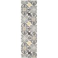 thumbnail image 2 of SAFAVIEH Four Seasons Katelynn Damask Polyester Runner Rug, Grey/Ivory, 2'3" x 8', 2 of 6