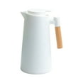 thumbnail image 2 of Thermo jug,1l Thermal Coffee Handle Water Kettle Carafe Pot Water Kettle Tea Walled Coffee Pot Pot With Tea Carafe Cold Carafe Walled Coffee Wood Handle Water Solinder White, 2 of 5