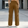 thumbnail image 6 of Zynoxe Women's Cargo Sweatpants Elastic Waist Drawstring Sweatpants for Women Loose Solid Color Wide Leg Pants Trendy Streetwear Casual Trousers with Mulit Pockets XL, 6 of 7