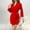 Red, variant on WCJM Women Robes Blue Dressing Gown Women's Dress Pocket Short Sleeve Home Casual Round Neck Loose Version Sleeping Dress Women Woman Blending Pajamas