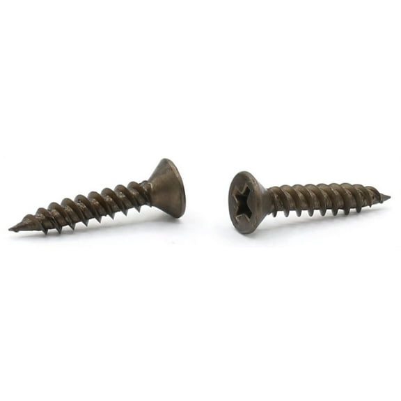 #6 x 1/2" Deep Thread Wood Screws / Phillips / Flat Head / Steel / Plain / Twinfast Fine Thread - 10000 Piece Carton