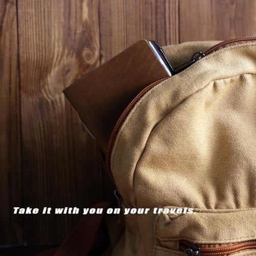 Pocket Notebook with Pen,Genuine Leather Journal Mini Notebook Small Unlined Notepad for Women Men
