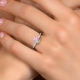 thumbnail image 4 of Gem Stone King 925 Sterling Silver Simulated Pink Opal and Lab Grown Diamond Engagement Ring for Women | 1.35 Cttw | Oval Cabochon 8X6MM | Gemstone October Birthstone | Size 9, 4 of 6