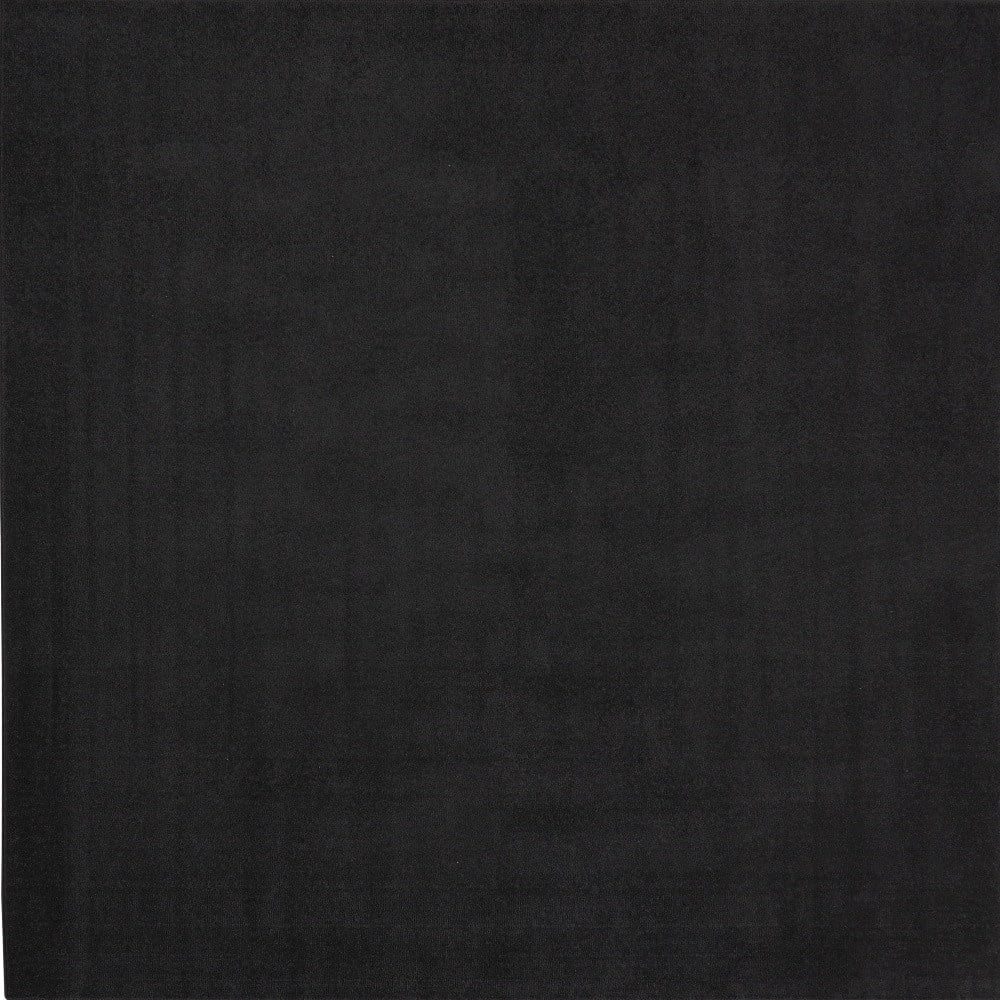 7' X 7' Black Square Non Skid Indoor Outdoor Area Rug - 6' x 7'