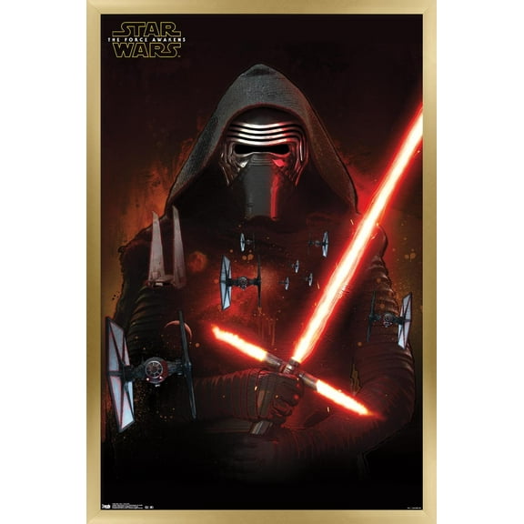 Star Wars: The Force Awakens - Kylo Ren Wall Poster, 22.375" x 34", Framed