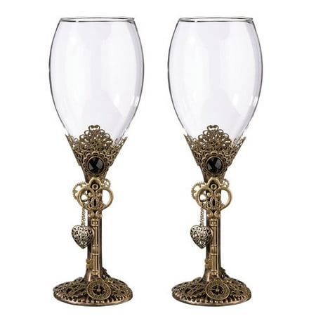 Lillian Rose Steampunk Wine Glass Set