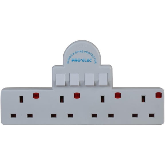 PRO ELEC - 4-Gang Switched Mains Plug Adaptor