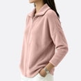thumbnail image 3 of Boyscolos Women's Lightweight Sweatshirts Full Zip Polar Casual Coats Long Sleeve fuzzy Jacket Outdoor Recreation Coat Pink S, 3 of 4