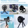 thumbnail image 5 of Portable Fan, Stroller Fan Flexible Tripod Clip on Fan, 1800mAh Type-C Rechargeable Ultra Quiet Desk Fan for Car Seat Cradle BikeBlack, 5 of 5