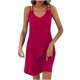 thumbnail image 2 of Puntoco Vestidos Mujer Verano Mujer Verano Sin Mangas Color Suelto Camiseta V-Cuello Casual Pijama Vestido, 2 of 7