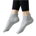 thumbnail image 3 of Babcutegg Womens Pilates Socks Tight Fitting Ankle Length Breathable and Comfortable Soild Color Non-Slip Athletic Wear for Women Gray Size Free Size, 3 of 8