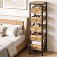thumbnail image 4 of Gaderth 5 Tier Kitchen Storage Rack with Pull Out Drawers, Wooden Pantry Organizer Shelf with Metal Frame, Space Saving Storage Cabinet for Fruit, Vegetables, Snacks, Microwave, Living Room, 4 of 8