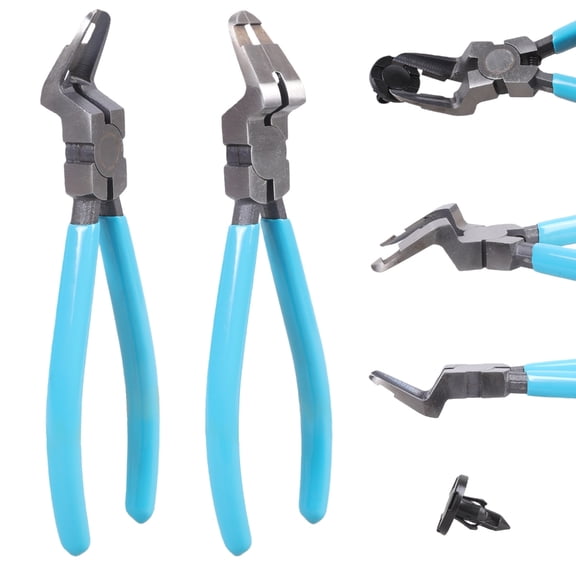 Diagonal Cutting Pliers Wire Flush Cutters Car Push Retainer Rivet Trim Clip Pry Puller Clips Panel Assortments Puller Auto Body Tools (Light Blue)