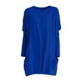 thumbnail image 4 of ZDNIXIAN Womens Long Sleeve Shirts Tops ,Solid Crew Neck Casual Shirts with Side Pockets, Loose Fit Soft Tunic Blouse, Fashion Basic Long Length Pullover, 4 of 5