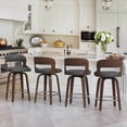 thumbnail image 5 of Dycanpo 26”Bar Stools Swivel, Wood Counter Height Bar Stools Set of 3 for Kitchen Island, Gray, 5 of 6
