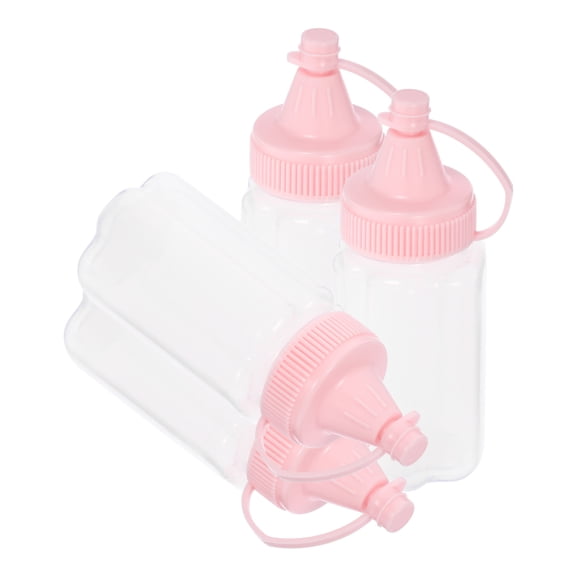 Raindrops Set of 4 Reusable Squeeze Bottles for Honey, Sauces, Syrup - PP Plastic Kitchen Containers
