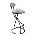 thumbnail image 6 of Set of 4 Round Bar Stools S-shaped Stripe Kitchen Stool Modern Velvet Upholstered Counter Chair for Dining Room (Beige), 6 of 12