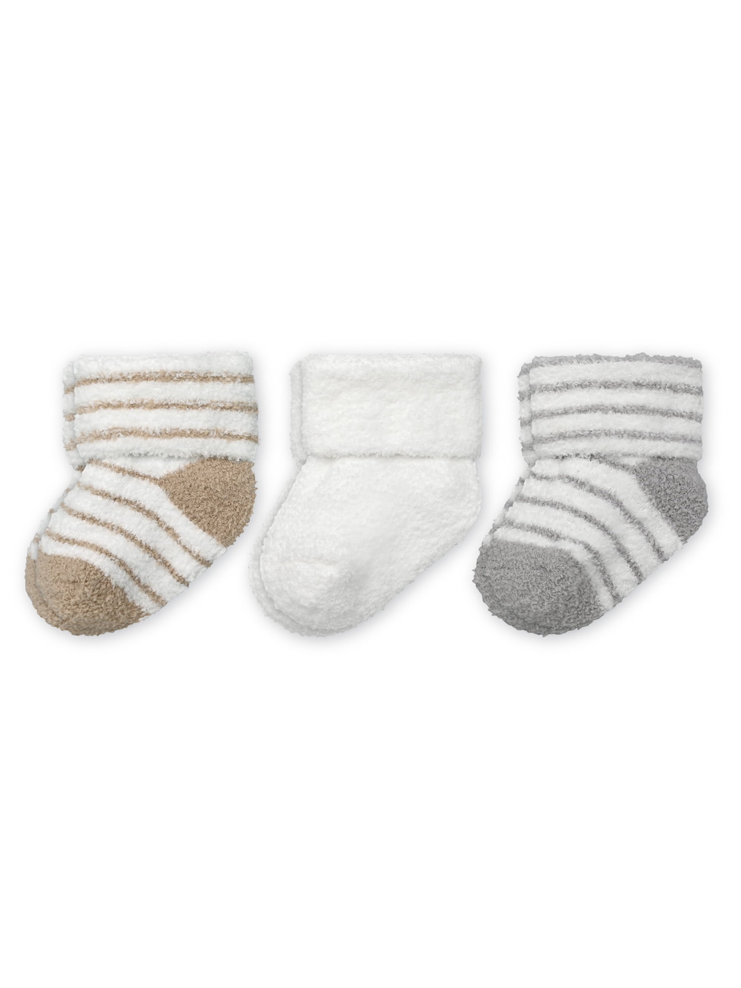 Carter's Child of Mine Infant Unisex Chenille Foldover Cuff Socks, 3 Packs, Size 0-6 Months