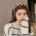 thumbnail image 5 of ‌Korean Style Autumn Winter Retro Plush Fabric Sponge Hairband High Crown Headband Internet Celebrity Hair Accessory for Women, 5 of 5