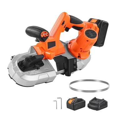 KFFKFF 20V Cordless Band Saw Kit, 2.56-Inch Cutting Depth, 360W Brushless Motor, 4.0 Ah Battery, Variable Speed 0-192 m/min, Compact Design for Metal and Wood Cutting