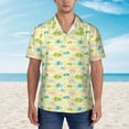 thumbnail image 2 of Fuzoiu Armadillo Floral Print Hawaiian Shirt for Men, Summer Beach Casual Short Sleeve Button Down Shirts, Men’s Beach Summer Shirts with Pocket,Small, 2 of 7