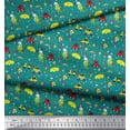 thumbnail image 2 of Soimoi Polyester Crepe Fabric Heart,Vehicles & Animals Cartoon Decor Fabric Printed Yard 42 Inch Wide, 2 of 3
